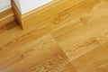 Laminate wooden flooring and skirting boards Royalty Free Stock Photo