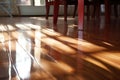 laminated flooring reflecting sunlight