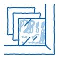 laminated glass window doodle icon hand drawn illustration