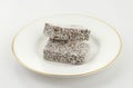 Lamington cake fingers Royalty Free Stock Photo