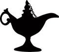 Lamp Aladdin, silhouette vector artwork