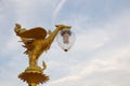 Lamp angel statue sculpture of thailand in the temple