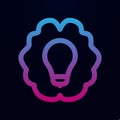 Lamp brain nolan icon. Simple thin line, outline vector of Mix icons for ui and ux, website or mobile application