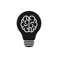 Lamp and brains - innovative lamp, mind idea. Web design