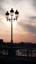 Lamp on bridge Royalty Free Stock Photo