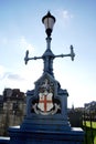 Lamp on a bridge in front of The Tower Of London in England, Europe Royalty Free Stock Photo