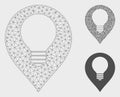 Lamp Bulb Marker Vector Mesh Wire Frame Model and Triangle Mosaic Icon Royalty Free Stock Photo