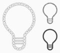 Lamp Bulb Vector Mesh Wire Frame Model and Triangle Mosaic Icon Royalty Free Stock Photo