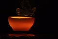 Lamp, candle shining in the darkness. Challis flame. Artistic composition. Light Royalty Free Stock Photo