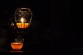 Lamp, candle shining in the darkness. Challis flame. Artistic composition. Royalty Free Stock Photo