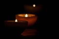 Lamp, candle shining in the darkness. Challis flame. Artistic composition. Lighting Royalty Free Stock Photo