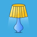 Cute Table Lamp Cartoon flat Vector Illustration