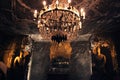 Lamp in the Chapel of St. Anthony in the Wieliczka Salt Mine 13th century, one of the world oldest salt mines Royalty Free Stock Photo