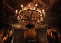 Lamp in the Chapel of St. Anthony in the Wieliczka Salt Mine 13th century, one of the world oldest salt mines Royalty Free Stock Photo