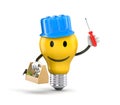 Lamp character - Handyman Royalty Free Stock Photo