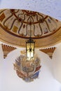 Lamp and decorated ceiling MondragÃÂ³n Palace Ronda Spain Royalty Free Stock Photo