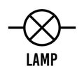 Lamp electronic component, vector icon flat design concept. Electricity physics scheme for education Royalty Free Stock Photo