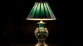 Elegant Green Lamp With Ornate Base 8k 3d Decorative Arts Royalty Free Stock Photo