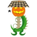 A lamp in the form of a pumpkin. Table lamp for the celebration of Halloween vector illustration