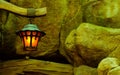 A Lamp Along the Stones Royalty Free Stock Photo