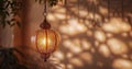 Lamp Hanging on Wall With Tree in Background Royalty Free Stock Photo