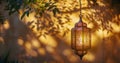 Lamp Hanging on Wall With Tree in Background Royalty Free Stock Photo