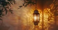 Lamp Hanging on Wall With Tree in Background Royalty Free Stock Photo