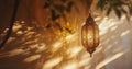 Lamp Hanging on Wall With Tree in Background Royalty Free Stock Photo