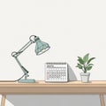 The lamp has a triangular pattern design and is metal with a pivoting arm Royalty Free Stock Photo