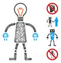 Lamp Head Robot Web Vector Mesh Illustration