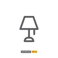 Lamp icon isolated on white background. for your web site design, logo, app, UI. Vector graphics illustration and editable stroke Royalty Free Stock Photo