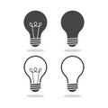 Lamp icon set. Idea lamp icon with shadow Royalty Free Stock Photo