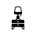 Black solid icon for Lamp, table lamp and electronic Royalty Free Stock Photo