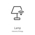 lamp icon vector from internet of things collection. Thin line lamp outline icon vector illustration. Linear symbol for use on web Royalty Free Stock Photo