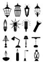 Lamp icons set