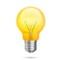 Lamp idea icon, object yellow light white background, Vector illustration