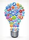 Lamp idea for social media and internet Royalty Free Stock Photo