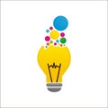 Colourful Lamp Creative Idea with Bubble Vector