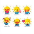 Lamp ideas cartoon character with love cute emoticon Royalty Free Stock Photo