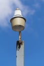 Lamp and lamppost outdoor daylight, detail urban landscape in Guatemala, Central America.