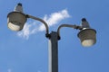 Lamp and lamppost outdoor daylight, detail urban landscape in Guatemala, Central America.