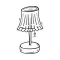 Lamp with lampshade vector illustration for coloring