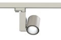 Lamp LED white Track light for lighting of exhibition spaces and shops. White lamp on white background for catalog.