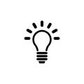 Lamp, Light Bulb, Idea Flat Vector Icon Royalty Free Stock Photo