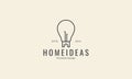 Lamp light ideas with home house lines logo vector icon symbol graphic design illustration Royalty Free Stock Photo