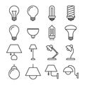 Lamp line vector icons
