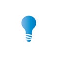 Lamp logo blue icon, idea save of energy Royalty Free Stock Photo
