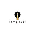 Lamp logo illustration suit design template vector