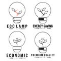 Lamp logo vector illustration design,creative energy saving icon symbol Royalty Free Stock Photo