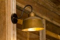 Lamp made of brass attached to the wall